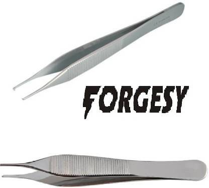 Forgesy Tooth And Plain Forcep 6" (Set Of 2) Dressing Forceps Dressing Forceps