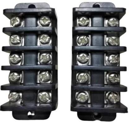 M S control 40 A Bakelite Open Connector 5 Way Screw Terminal Block Terminal Connection Wires (Pack of 2) 5 Way Connector Open Bakelite Wire Connector (Black, Pack of 2) 5 Way Wire Connector Open Bakelite Wire Connector