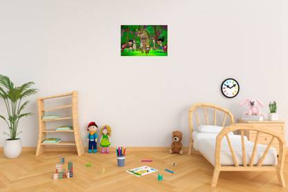 Little Singham Cartoon Poster|Sher ka Tashan -Kids Poster | Poster For Kids Room | Wall Sticker | Sticker Poster | Self Adhesive Wall Poster - 300 GSM(Multicolor) Paper Print