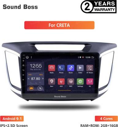Sound Boss Androidify 3rd Generation 10" Inch Android 9.1(1GB/16GB) For Hyundai Creta Android Car Stereo (Double Din) Car Stereo