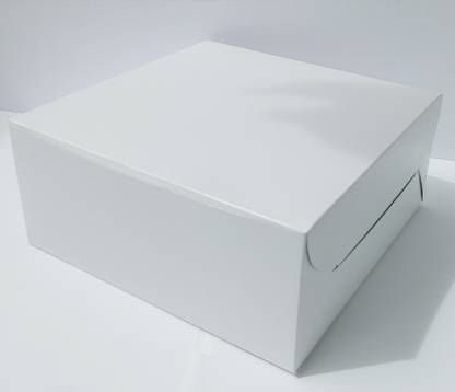 AA ENTERPRISES Cake Box Cardboard Ideal For Half Kg Cake, Colour : Plain White Inside and Outside, Package Contents:10 Pc Boxes and 10 Pc Plastic Cake Cutting Knife FREE, Dimension:8"x8"x5", Thickness:350GSM Packaging Box