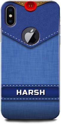 WallCraft Back Cover for Apple iPhone X HARSH NAME, H LETTER, BLUE, JEANS, ALPHABET, DESIGN