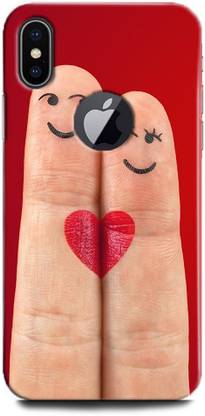 WallCraft Back Cover for Apple iPhone X FINGERS, LOVE, FINGER COUPLE, TOGETHER, RED HEART