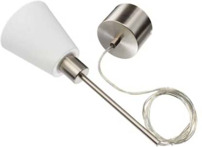 IKEA Ceiling Lamp Fixtures Cord Set with Diffuser, Nickel-Plated and E27 Globe Opal White LED Bulb Pendants Ceiling Lamp