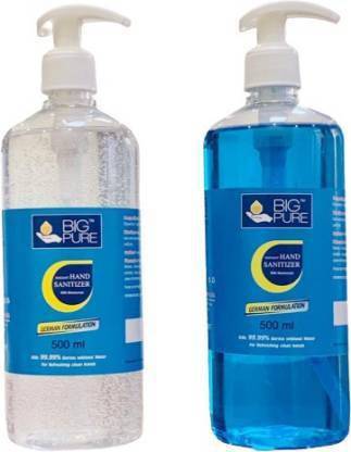 BIG Pure s Pack of 2 Hand Sanitizer Bottle