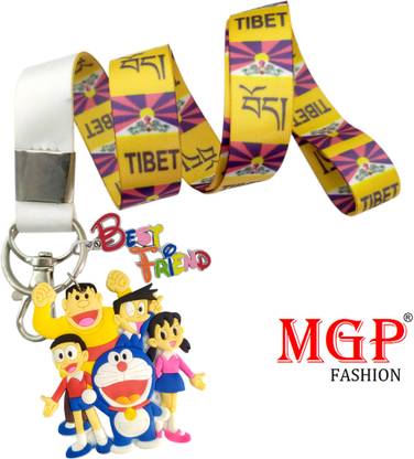 MGP FASHION Double Sided PVC Rubber Doraemon Nobita Suzuka Suneo Gian Best Friend Tibetan Tag For Children Girl Boy Use For Car Bike Office Door Bag Keyring Key Chain