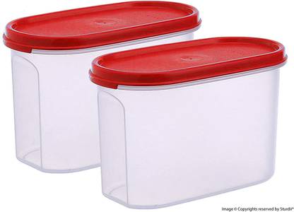 Sturdii Kitchen Storage Container Set for Kitchen Organizer Items, Plastic Box Containers for Pulses Dal Flour Atta Cereal Airtight Best Quality Stackable Boxes Lids Set 2 Containers Lunch Box