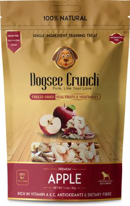 Dogsee Chew Crunch Apple|100% Natural|Freeze Dried|Single Ingredient-30 gm Fruit Dog Treat