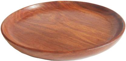 NOHUNT Wooden Cheese Board/Pizza Serving/Food Serving Plate/Pan/ - Round 25 cm Wooden Platter-Used as Wooden Tray, Serving Plate, Table Chargers, Decorative Plates Pizza Tray