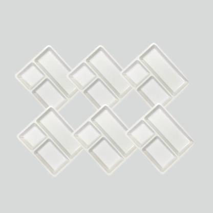 Urmila Plastic (P-6) 3 in 1 Compartments Pav Bhaji Plate 9.8 inch Sectioned Plate