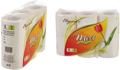 Mist White Ultra Soft Clean Care Embossed 3 ply Toilet tissue Paper Toilet Paper Roll