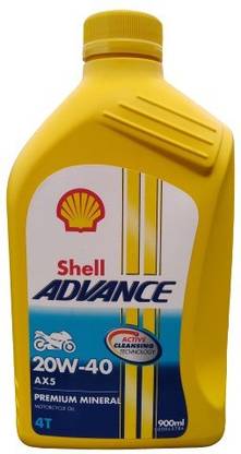 Shell ADVANCE 4T AX5 20W-40 900ML ADVANCE 4T AX5 20W-40 900ML Synthetic Blend Engine Oil