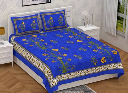 shree sd creation 170 TC Cotton Double Floral Flat Bedsheet