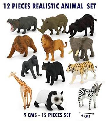 SAGAR SPORTS FOREST KING ANIMALS Figures SET OF 12 in multi colour