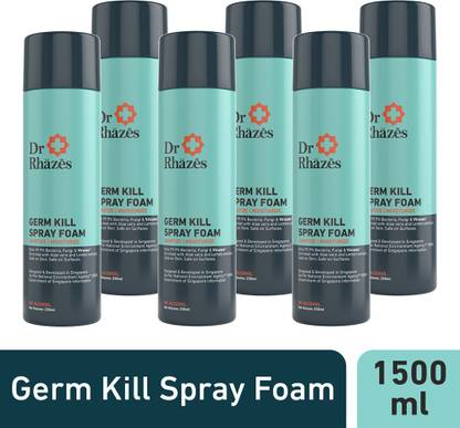Dr Rhazes Germ Kill Spray Foam Kills 99.9 Percent Viruses* and Bacteria*, Pack of 6 (250 ml each)