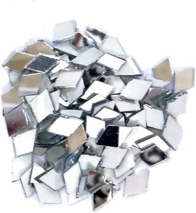 KHUSHA CREATIONS Diamond Shape Mirror for Craft, jewellery making and embroidery work(100 pieces)