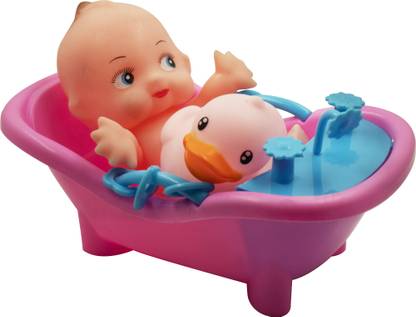 एनी Cute Baby with with Bath Tub & Squeeze chu chu Duck Toy | Babies, Infant, Toddlers, Pretend Play Bath Toys for Kids बाथ टॉय