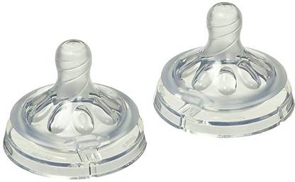 Philips Avent Natural Baby Bottle Nipple, First Flow Nipple, 2 Pack, Clear Slow Flow Nipple