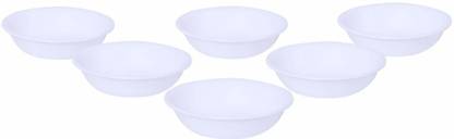 CORELLE Glass Mixing Bowl Livingware Winter Frost White Cereal Bowl Set, 500ml, Set of 6