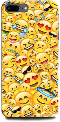 INDICRAFT Back Cover for Apple iPhone 8 Plus EMOJI, HIPSTER, BEARD, YELLOW, SMILEY, CUTE, HAPPY