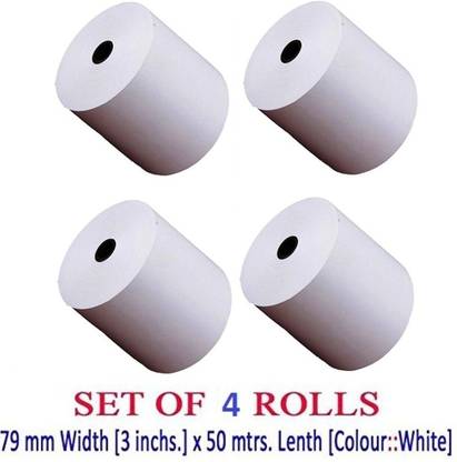 AS Thermal Paper ATM Rolls 79 mm x 50 Mtrs, Thermal Paper ATM Rolls 79 mm x 50 Mtrs, 79 mm X 50 Mtrs 60 gsm Thermal Paper