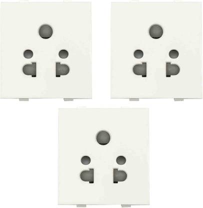 Greatwhite Multi Socket 2 Pin Universal Plug and 3 Pin Indian with Shutter 10 A Five Pin Socket