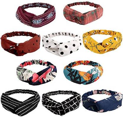 HNB23 10 Pcs Boho Headbands for Women Hair Bands for Women's Hair Boho Headband Cute Hair Bands Headwraps for Women Knotted Headbands for Women Boho Headbands for Women (10 Pcs Boho Hairbands) Hair Band