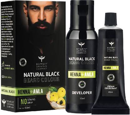 BOMBAY SHAVING COMPANY Beard Color For Men Black (Natural), Ammonia & Sulphate Free , Black