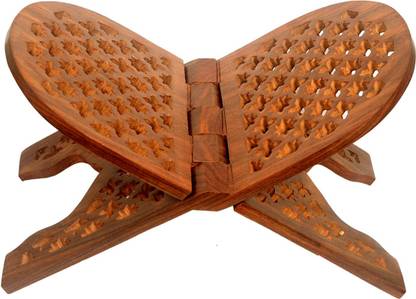 All About Wood Foldable Magazine/Book Rest/Holder for Home/Work Space/Religious Places-15 Inch Table Top Magazine Holder