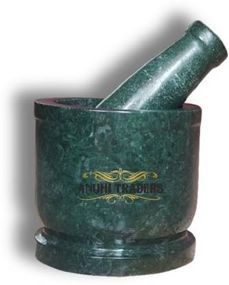 Anuhi Traders Mortar & Pestle/Imamdasta/kharal (4 Inch) Marble Masher