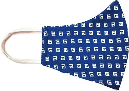 GAELTECH Navy Blue Spiral Fabric Anti-Pollution Half Face Mask BlueSpiral-FM-S Reusable, Washable Cloth Mask