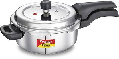 Prestige 20248 Svachh Deluxe Alpha 3.0 Litre Stainless Steel Pressure Cooker 3 L Outer Lid Induction Bottom Pressure Cooker