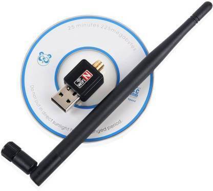 Mankrit Wifi Antenna Dongle Connector 802.11n Wi Fi 2.4GHz Wireless LAN Network Card External All PC Desktop And Laptop USB Adapter (Black) 600 Mbps Router (Multicolor, Dual Band) Router Antenna Booster