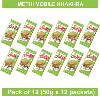 Daadi's Methi Mobile Khakhra 50g (Pack Of 12)