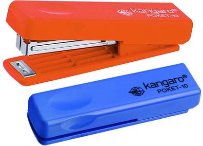 Kangaro Poket-10 Stapler (Set of 5) No. 10-1M Stapler Pin (5000 Pins) NA Stapler