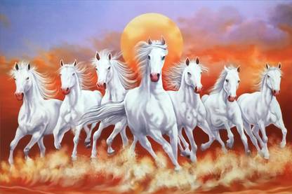 Razwada 88.9 cm Horse with Rising Sun Vinyl Self Adhesive Sticker