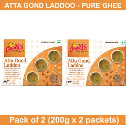 daadi's आटा गोंड लड्डू प्योर घी 200g (पैक ऑफ 2) बॉक्स