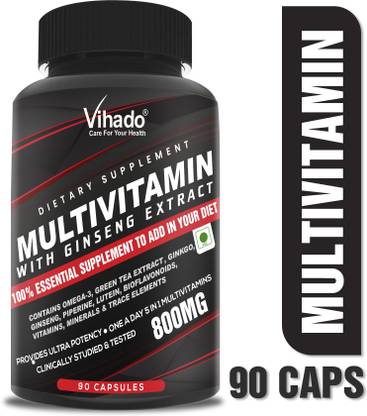 Vihado Natural Multivitamin for Energy, Boost Immunity, Stress with Ginseng Extract
