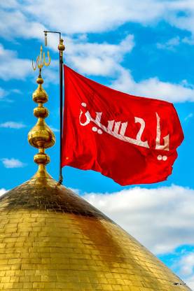 Hussain With Flag Painting Wall Decor Sticer Poster 12x18Rolled Paper Print