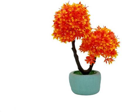 DG enterprises Orange Wild Flower Artificial Flower  with Pot