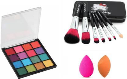 Insta Beauty Glam Eye Shadow + Makeup Brushes + Me Now Blendor Puffs