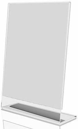 DGV 1 Compartments Acrylic CLEAR ACRYLIC TABLE TOP DISPLAY STANDS (SLANT WITH 1 SIDED VIEW) A4-210mm x 297mm Card Holder (1 Pack)
