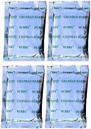 Durby MEHNDI HERBAL CHANDAN BLACK MAHINDI POUCH( 4 X 28 g)