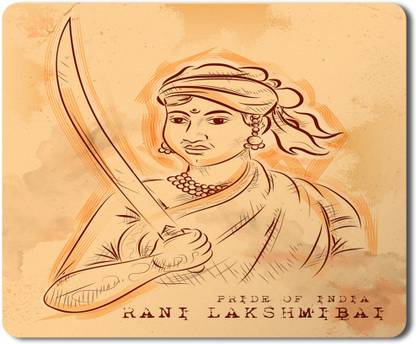5 एस Pride of indai rani lakshsd Printed Designer Premium Rubber Base Mouse pad for Laptop|Dekstop-7x8.5 Inches माउस पैड