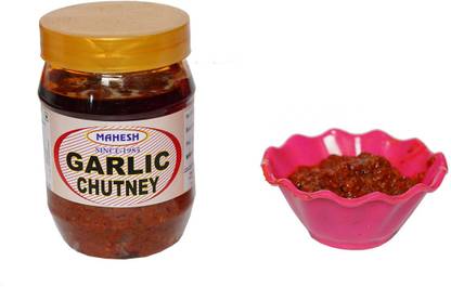 mahesh Natural Spicey Garlic Chutney - (300 Grams) Garlic Pickle