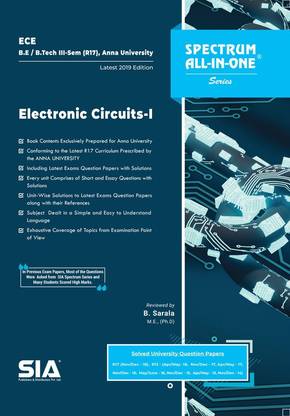 Electronic Circuits-I, B.E/B.Tech III-Semester (R-17) (Anna University) Electronics And Communication Engineering (ECE) Latest 2019 Edition