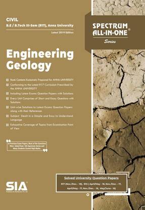 Engineering Geology, B.E/B.Tech III-Semester (R-17) (Anna University) CIVIL Engineering, Latest 2019 Edition