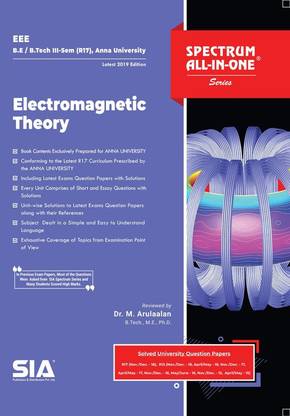 Electromagnetic Theory, B.E/B.Tech III-Semester (R-17) (Anna University) Electrical And Electronics Engineering (EEE), Latest 2019 Edition