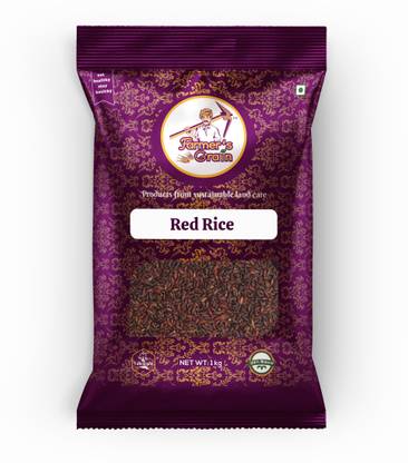 Farmers Grain Traditional Red Rice(1 kg) Red Boiled Rice (Medium Grain, Parboiled)