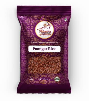 Farmers Grain Traditional Poongar Rice (1 kg) Red Boiled Rice (Medium Grain, Parboiled)